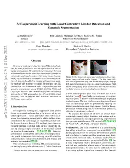 Self-supervised Learning with Local Contrastive Loss for Detection and
  Semantic Segmentation