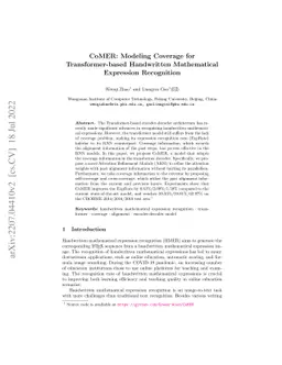 CoMER: Modeling Coverage for Transformer-based Handwritten Mathematical
  Expression Recognition