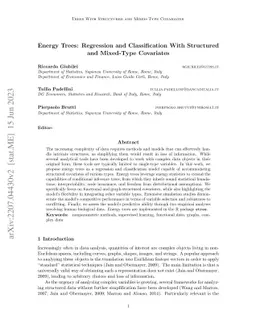 Energy Trees: Regression and Classification With Structured and
  Mixed-Type Covariates