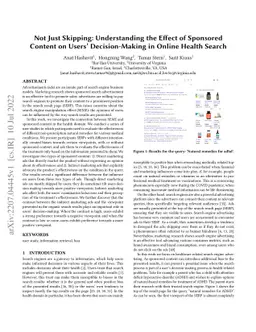 Not Just Skipping. Understanding the Effect of Sponsored Content on
  Users' Decision-Making in Online Health Search