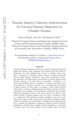 Towards Adaptive Unknown Authentication for Universal Domain Adaptation
  by Classifier Paradox