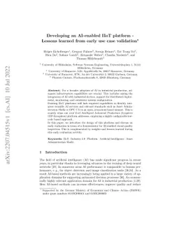 Developing an AI-enabled IIoT platform -- Lessons learned from early use
  case validation