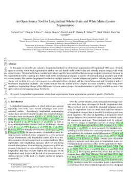 An Open-Source Tool for Longitudinal Whole-Brain and White Matter Lesion
  Segmentation