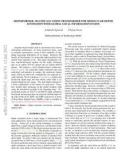 Depthformer : Multiscale Vision Transformer For Monocular Depth
  Estimation With Local Global Information Fusion