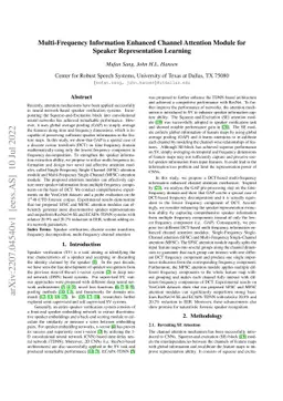 Multi-Frequency Information Enhanced Channel Attention Module for
  Speaker Representation Learning