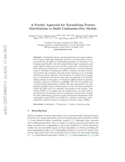 A Penalty Approach for Normalizing Feature Distributions to Build
  Confounder-Free Models