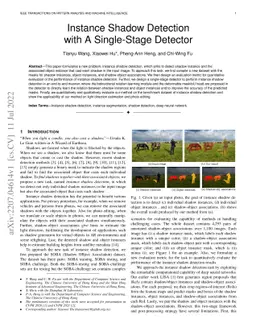 Instance Shadow Detection with A Single-Stage Detector