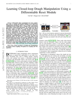 Learning Closed-loop Dough Manipulation Using a Differentiable Reset
  Module