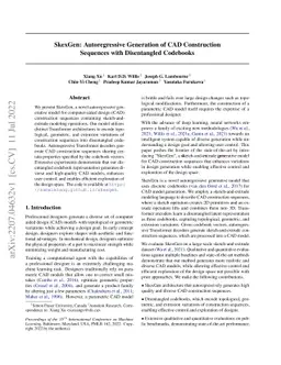 SkexGen: Autoregressive Generation of CAD Construction Sequences with
  Disentangled Codebooks