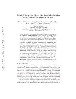 Physical Attack on Monocular Depth Estimation with Optimal Adversarial
  Patches