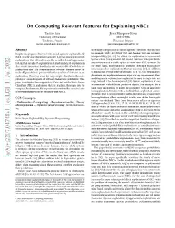 On Computing Relevant Features for Explaining NBCs