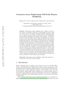 Geometry-aware Single-image Full-body Human Relighting