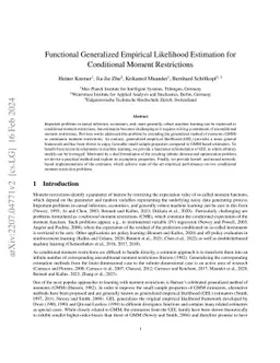 Functional Generalized Empirical Likelihood Estimation for Conditional
  Moment Restrictions