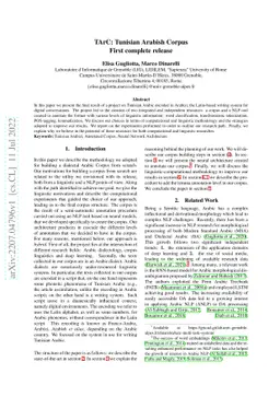 TArC: Tunisian Arabish Corpus First complete release