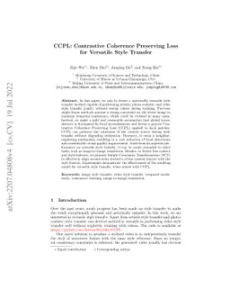 CCPL: Contrastive Coherence Preserving Loss for Versatile Style Transfer