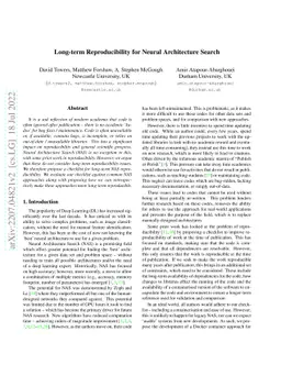 Long-term Reproducibility for Neural Architecture Search