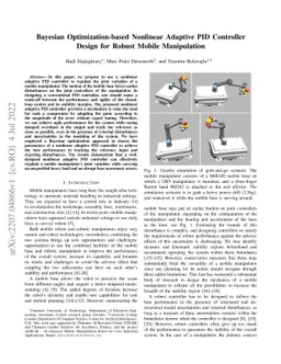 Bayesian Optimization-based Nonlinear Adaptive PID Controller Design for
  Robust Mobile Manipulation
