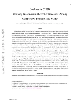 Bottlenecks CLUB: Unifying Information-Theoretic Trade-offs Among
  Complexity, Leakage, and Utility