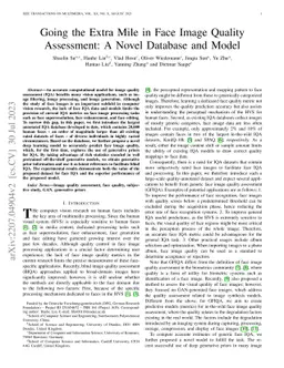 Going the Extra Mile in Face Image Quality Assessment: A Novel Database
  and Model