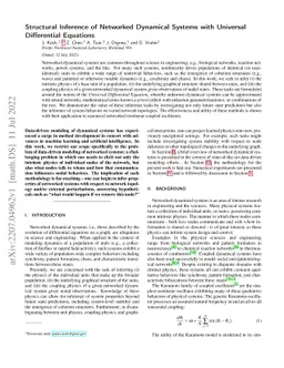 Structural Inference of Networked Dynamical Systems with Universal
  Differential Equations