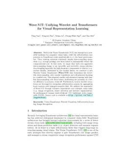 Wave-ViT: Unifying Wavelet and Transformers for Visual Representation
  Learning