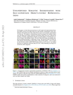 Unsupervised Semantic Segmentation with Self-supervised Object-centric
  Representations