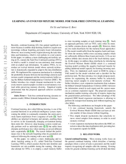 Learning an evolved mixture model for task-free continual learning