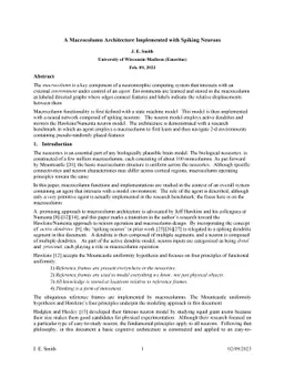 A Macrocolumn Architecture Implemented with Spiking Neurons