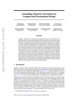 Grounding Aleatoric Uncertainty for Unsupervised Environment Design
