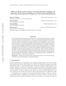 Efficient Real-world Testing of Causal Decision Making via Bayesian
  Experimental Design for Contextual Optimisation