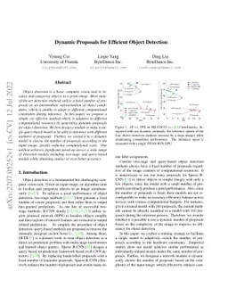 Dynamic Proposals for Efficient Object Detection
