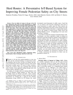 Herd Routes: A Preventative IoT-Based System for Improving Female
  Pedestrian Safety on City Streets