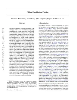 Offline Equilibrium Finding