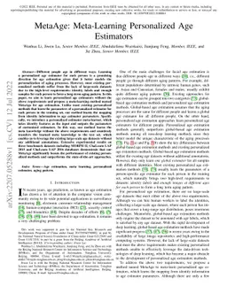 MetaAge: Meta-Learning Personalized Age Estimators