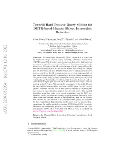 Towards Hard-Positive Query Mining for DETR-based Human-Object
  Interaction Detection
