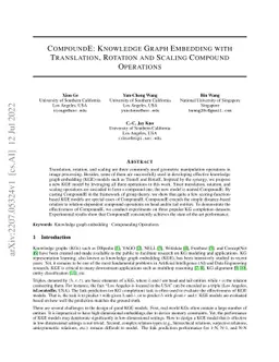 CompoundE: Knowledge Graph Embedding with Translation, Rotation and
  Scaling Compound Operations