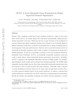 eX-ViT: A Novel eXplainable Vision Transformer for Weakly Supervised
  Semantic Segmentation