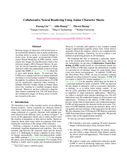 Collaborative Neural Rendering using Anime Character Sheets