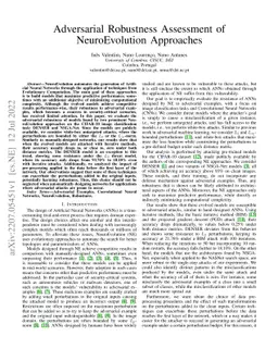 Adversarial Robustness Assessment of NeuroEvolution Approaches