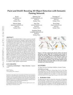 Paint and Distill: Boosting 3D Object Detection with Semantic Passing
  Network