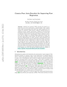 Camera Pose Auto-Encoders for Improving Pose Regression