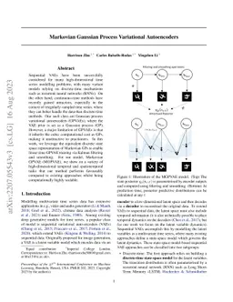 Markovian Gaussian Process Variational Autoencoders