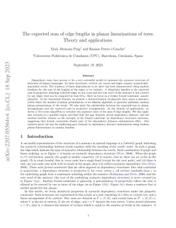 The expected sum of edge lengths in planar linearizations of trees.
  Theory and applications
