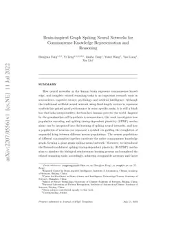 Brain-inspired Graph Spiking Neural Networks for Commonsense Knowledge
  Representation and Reasoning