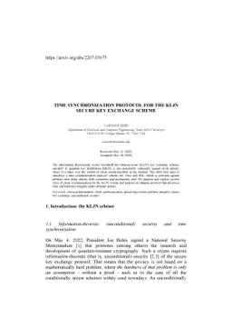 Time synchronization protocol for the KLJN secure key exchange scheme