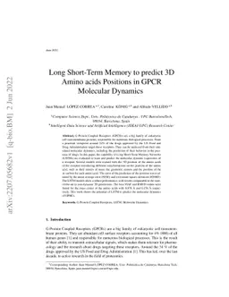 Long Short-Term Memory to predict 3D Amino acids Positions in GPCR
  Molecular Dynamics