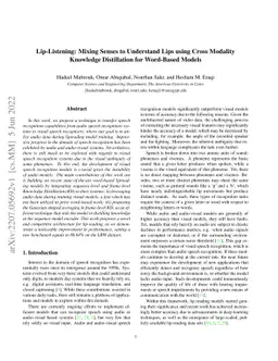 Lip-Listening: Mixing Senses to Understand Lips using Cross Modality
  Knowledge Distillation for Word-Based Models