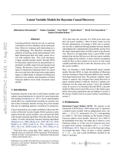 Latent Variable Models for Bayesian Causal Discovery