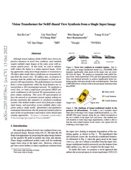 Vision Transformer for NeRF-Based View Synthesis from a Single Input
  Image