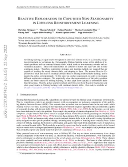 Reactive Exploration to Cope with Non-Stationarity in Lifelong
  Reinforcement Learning